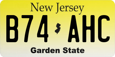 NJ license plate B74AHC