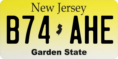 NJ license plate B74AHE