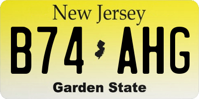 NJ license plate B74AHG