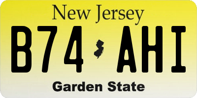 NJ license plate B74AHI