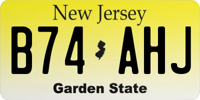 NJ license plate B74AHJ