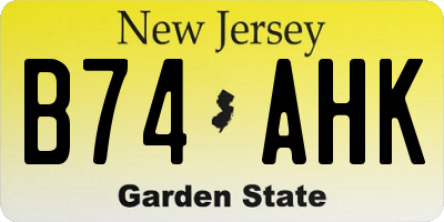 NJ license plate B74AHK