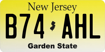 NJ license plate B74AHL