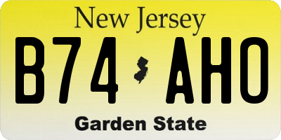 NJ license plate B74AHO