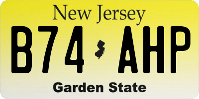 NJ license plate B74AHP
