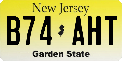 NJ license plate B74AHT