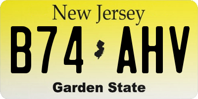 NJ license plate B74AHV