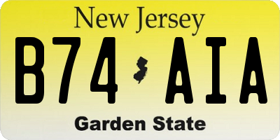 NJ license plate B74AIA