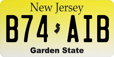NJ license plate B74AIB