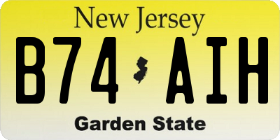 NJ license plate B74AIH