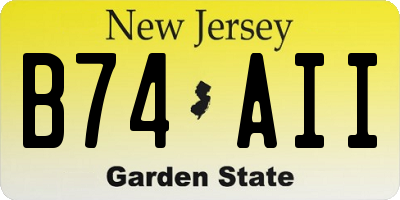 NJ license plate B74AII