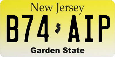 NJ license plate B74AIP