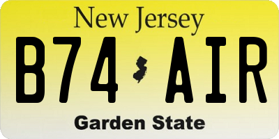 NJ license plate B74AIR