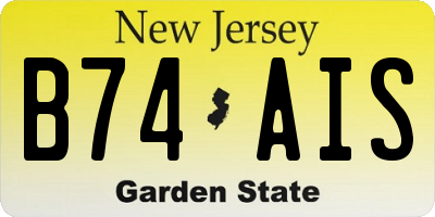 NJ license plate B74AIS
