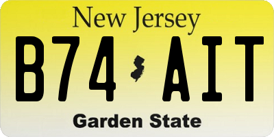 NJ license plate B74AIT