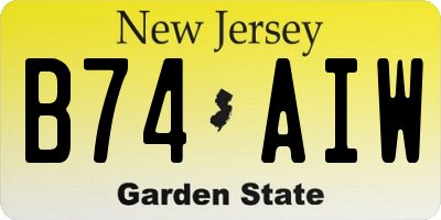 NJ license plate B74AIW