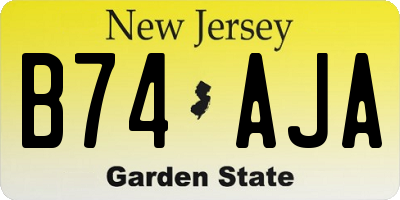 NJ license plate B74AJA