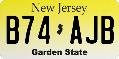 NJ license plate B74AJB