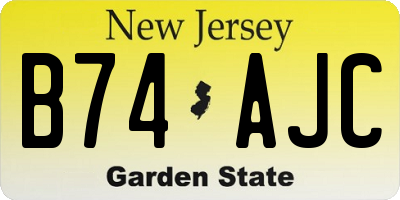 NJ license plate B74AJC