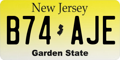 NJ license plate B74AJE