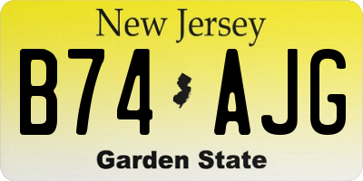 NJ license plate B74AJG