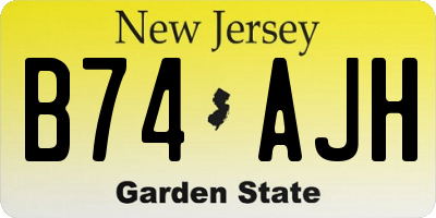 NJ license plate B74AJH