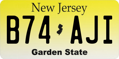 NJ license plate B74AJI