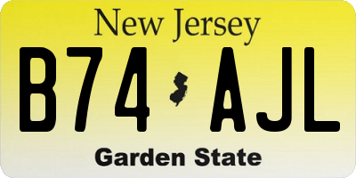 NJ license plate B74AJL