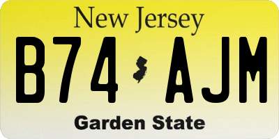 NJ license plate B74AJM