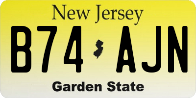 NJ license plate B74AJN