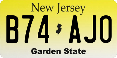 NJ license plate B74AJO