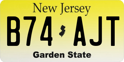 NJ license plate B74AJT