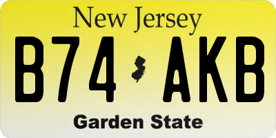 NJ license plate B74AKB