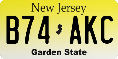 NJ license plate B74AKC