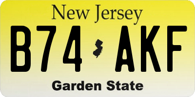 NJ license plate B74AKF