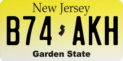 NJ license plate B74AKH