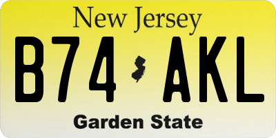 NJ license plate B74AKL