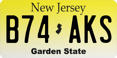 NJ license plate B74AKS