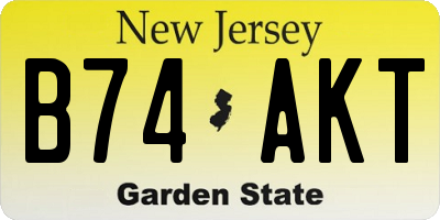 NJ license plate B74AKT