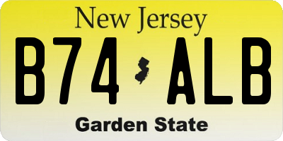 NJ license plate B74ALB