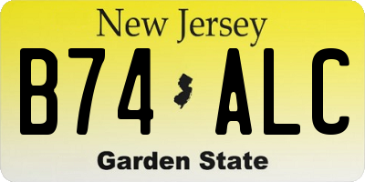 NJ license plate B74ALC