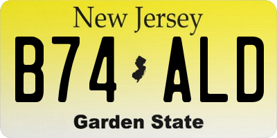 NJ license plate B74ALD