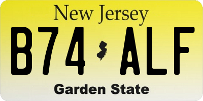 NJ license plate B74ALF