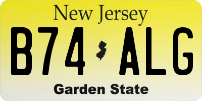 NJ license plate B74ALG