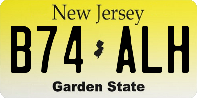 NJ license plate B74ALH