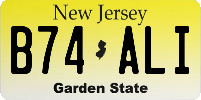 NJ license plate B74ALI