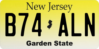 NJ license plate B74ALN
