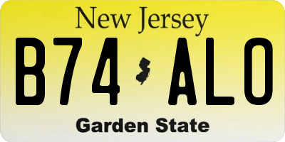 NJ license plate B74ALO