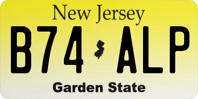 NJ license plate B74ALP