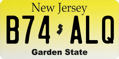 NJ license plate B74ALQ